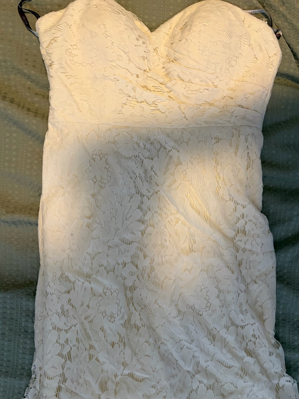 Jenny Yoo Strapless Lace Sweetheart Dress in Ivory
